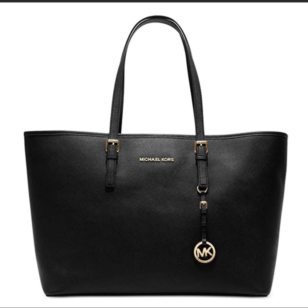 MICHAEL KORS black jet set tote bag purse